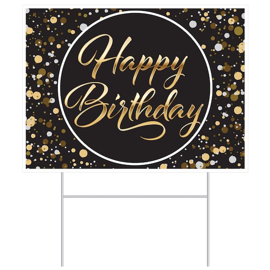 Beistle 11.5" x 15.5" Plastic Happy Birthday Yard Sign